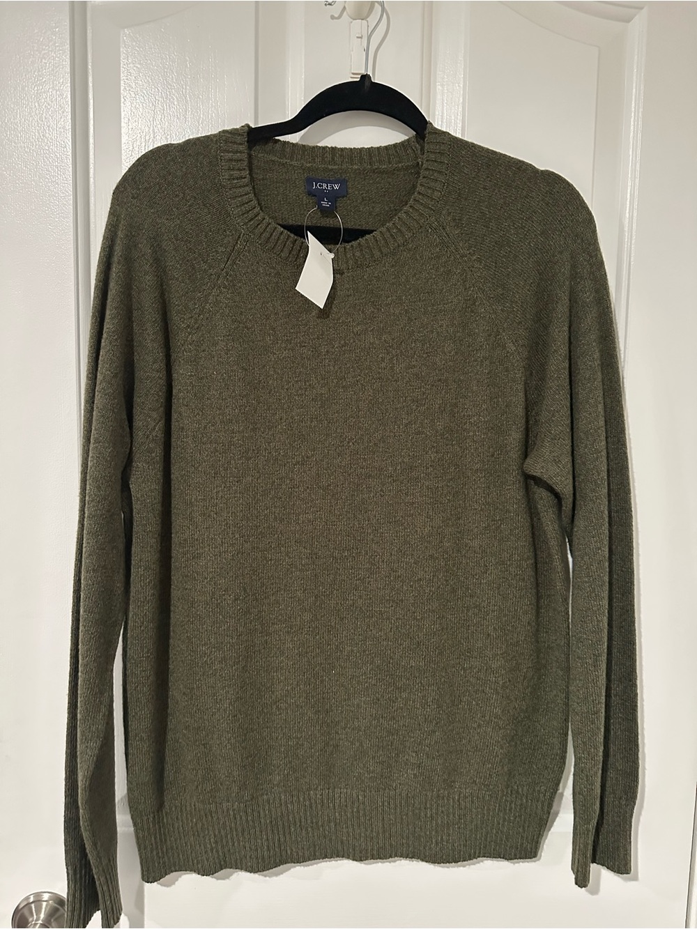 J. Crew Olive Crewneck Sweater for Men
